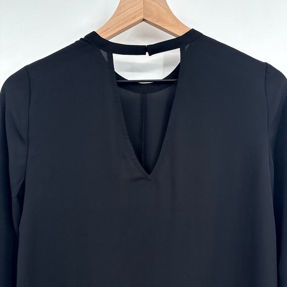 NEW Madewell Bell-Sleeve Tie Front V-Neck Top Blouse in Black Size X-Small NWT - Picture 7 of 13